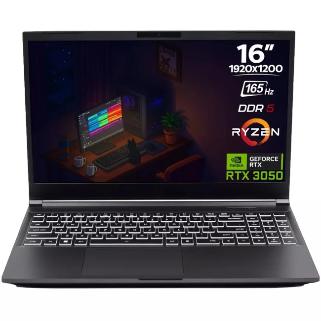 Ноутбук FIREBAT T6A-5R6616F8 17200022042 16 ", WUXGA 1920x1200 (16:10), AMD, Ryzen 5, 16 Гб, 512 ГБ, nVidia GeForce RTX 3050, Windows 11 Pro