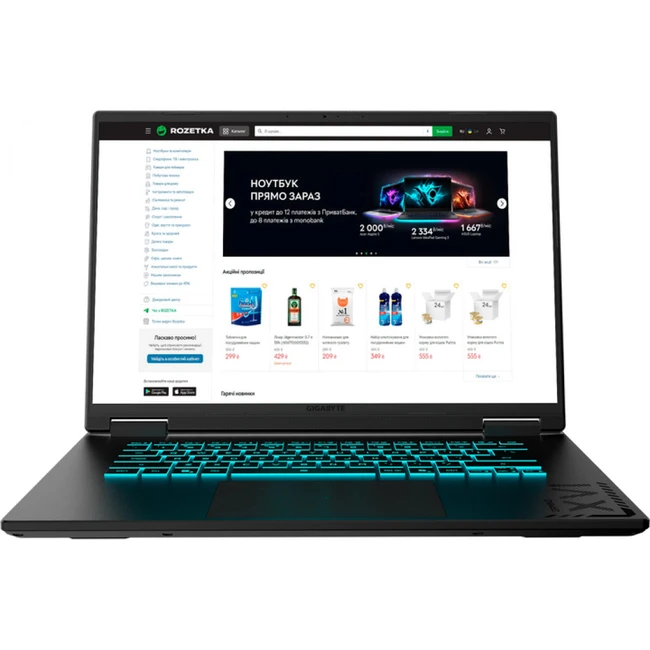 Ноутбук Gigabyte 3VHK3EE893SD 16 ", WUXGA 1920x1200 (16:10), AMD, Ryzen 7, 32 Гб, 1 ТБ, nVidia GeForce RTX 5060