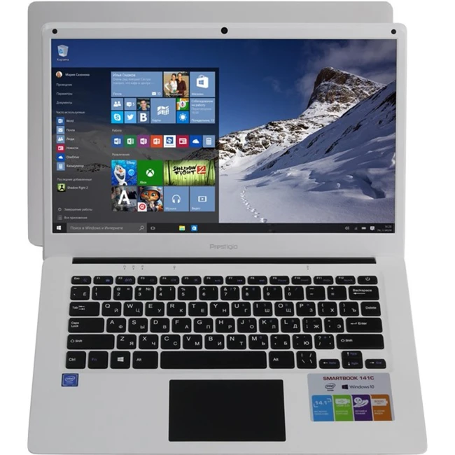Ноутбук Prestigio SmartBook 141C PSB141C01BFH_WH_CIS (14.1 ", FHD 1920x1080 (16:9), Atom X5, 2 Гб, SSD, 32 ГБ)
