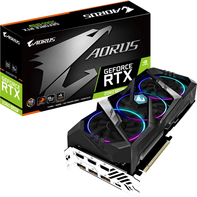 Видеокарта Gigabyte AORUS GeForce RTX 2060 SUPER GV-N206SAORUS-8GC (8 ГБ)