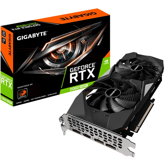 Видеокарта Gigabyte GeForce RTX 2060 SUPER WINDFORCE 8G v2.0 GV-N206SWF2-8GDV2.0 (8 ГБ)