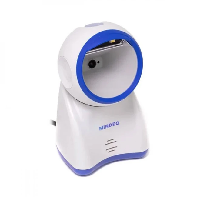 Сканер штрихкода Mindeo MP7258 White MP7258_WHITE Стационарный, 2D, USB, Бело-синий, С подставкой