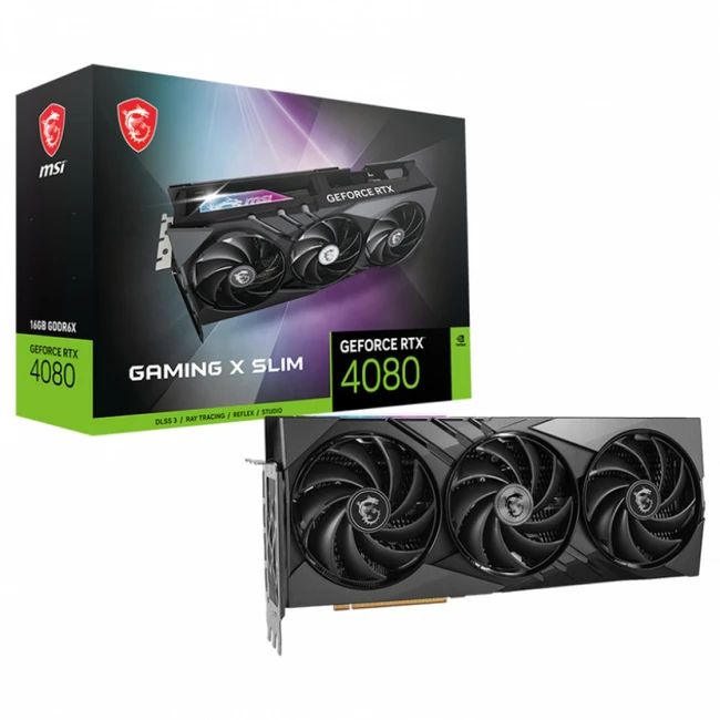 Видеокарта MSI GeForce RTX 4080 GAMING X SLIM 4080 16GB GAMING X SLIM (16 ГБ)