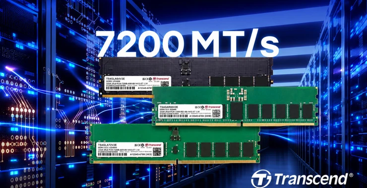 Transcend представила память DDR5-7200 для ПК, серверов и промышленных систем