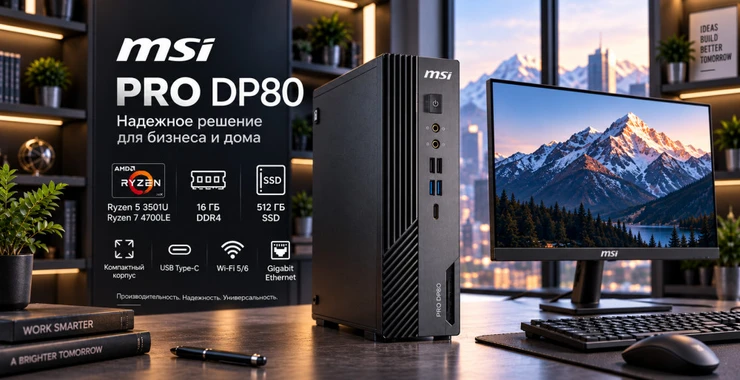 MSI PRO DP80 получил версии с Ryzen 5 3501U и Ryzen 7 4700LE