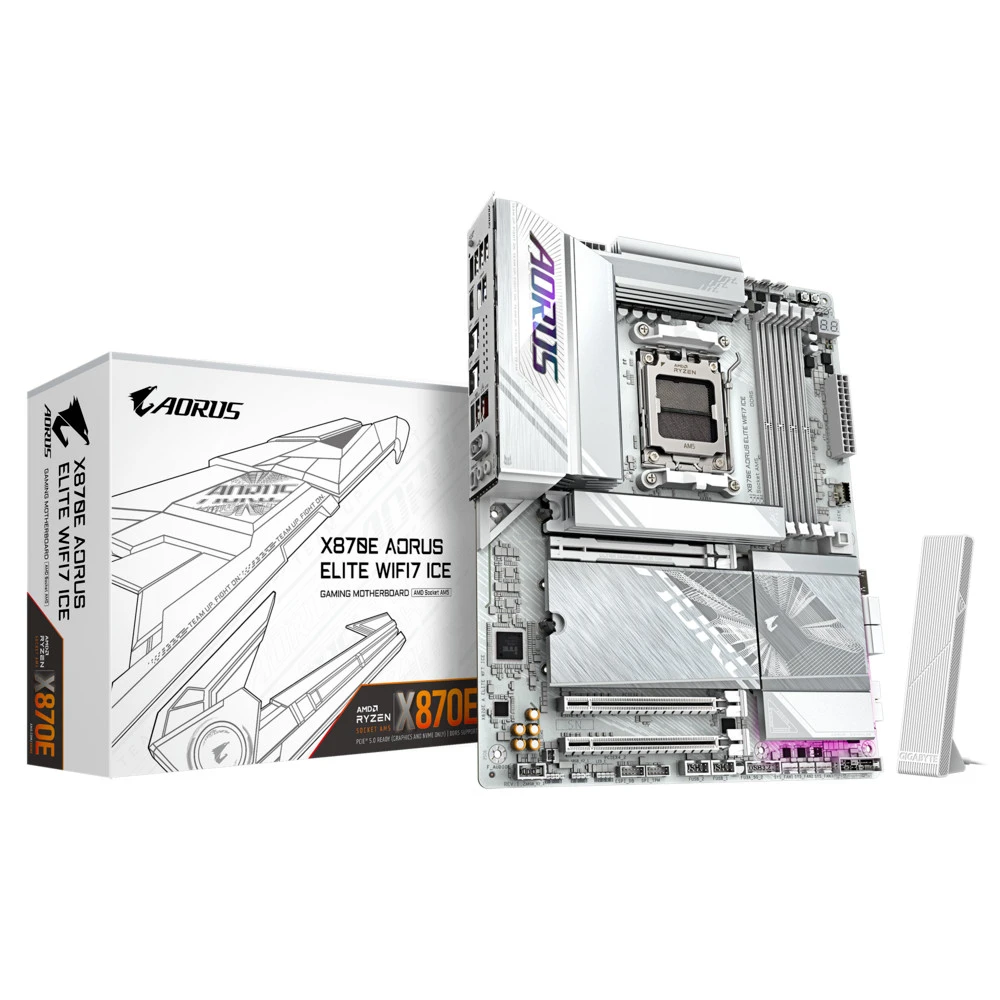 Материнская плата Gigabyte X870E Aorus Elite WIFI7 Ice rev. 1.2 ATX, AMD AM5
