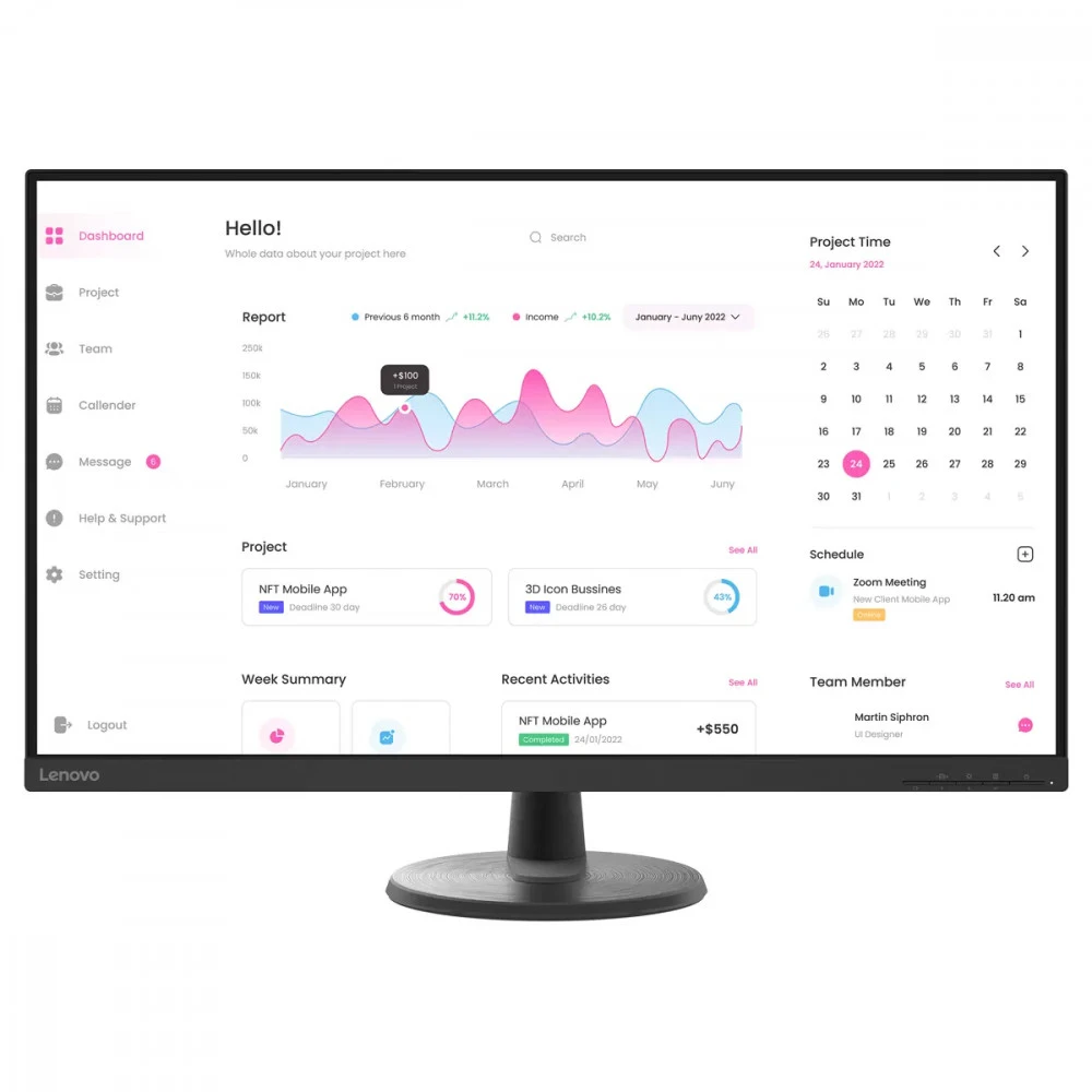 Монитор Lenovo D32u-40 66FDGAC2EU 31.5 ", VA, 4K UHD 3840x2160 (16:9), 60 Гц
