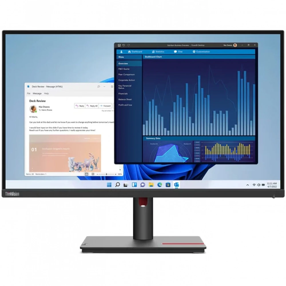 Монитор Lenovo ThinkVision T27p-30 63A9GAR1CB 27 ", IPS, 4K UHD 3840x2160 (16:9), 60 Гц