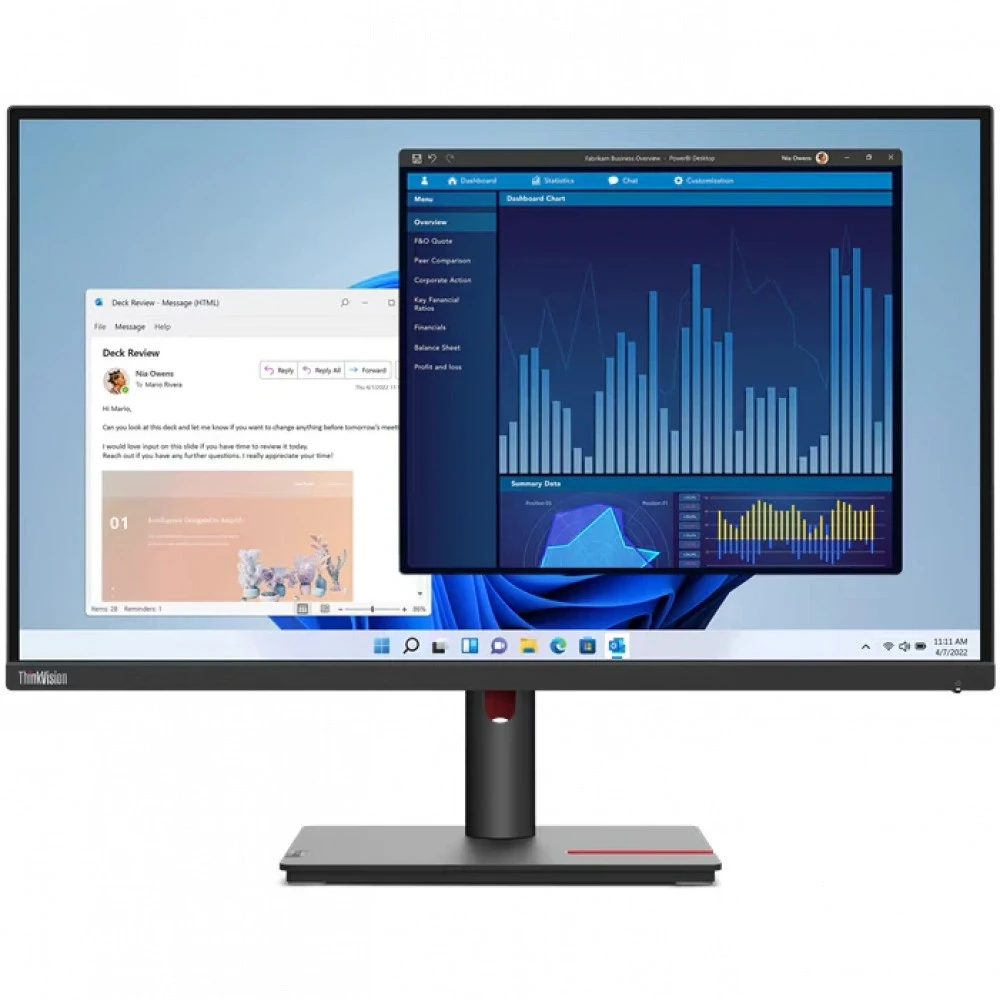 Монитор Lenovo T27UD-40 64AFGAR2CB 27 ", IPS, 4K UHD 3840x2160 (16:9), 60 Гц
