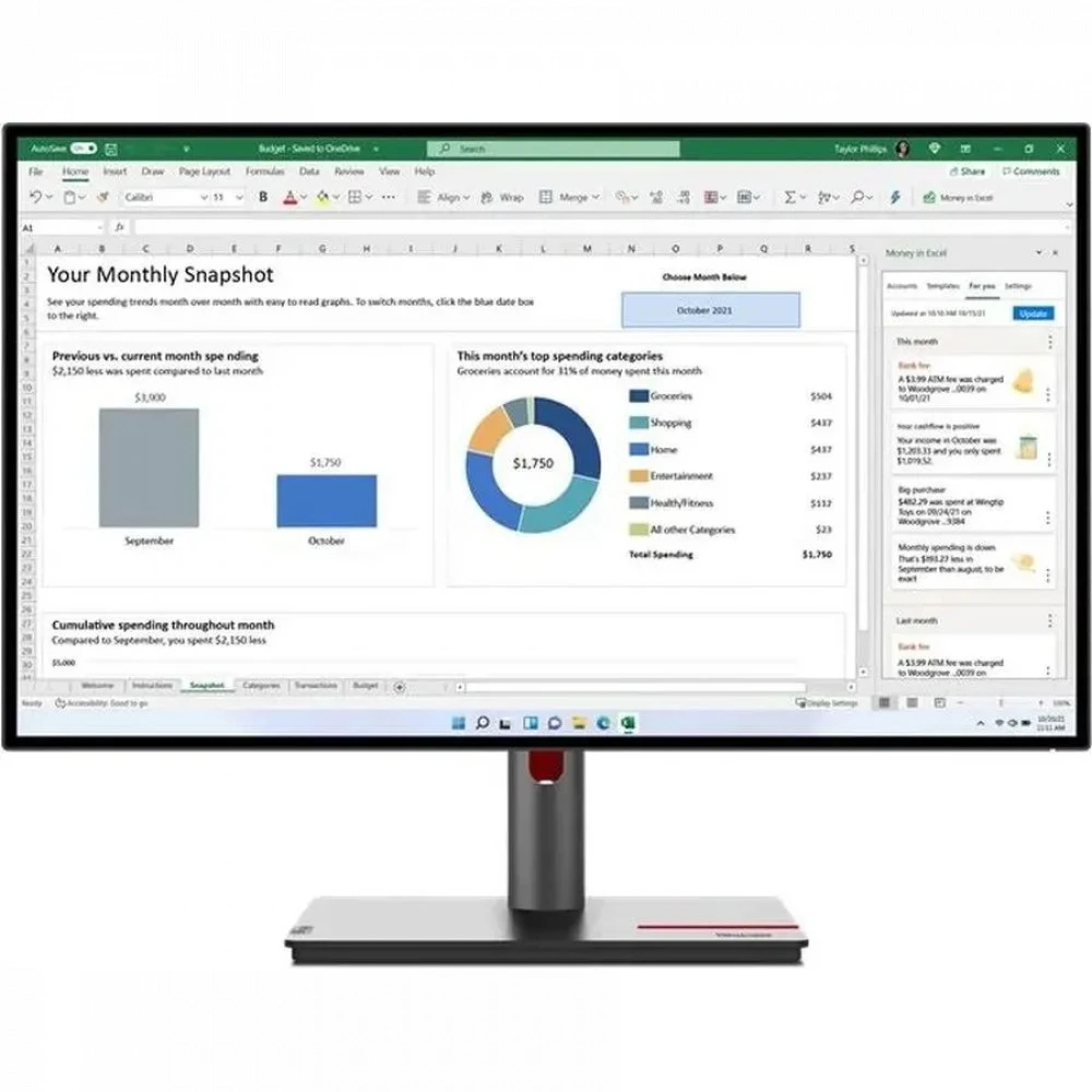 Монитор Lenovo 63A1GAT1UK 27 ", IPS, Quad HD 2560x1440 (16:9), 60 Гц