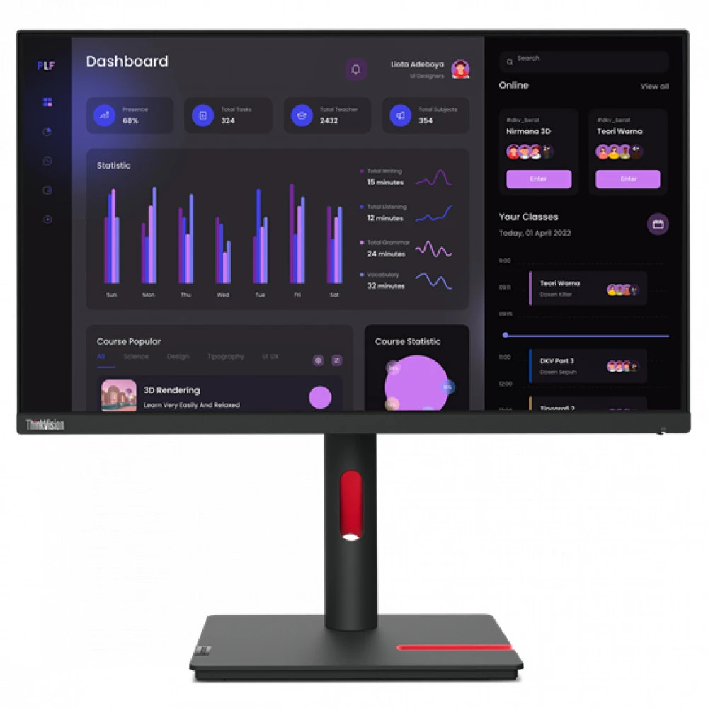 Монитор Lenovo ThinkVision T24i-30 63CFMATXEU 23.8 ", IPS, Full HD 1920x1080 (16:9), 60 Гц
