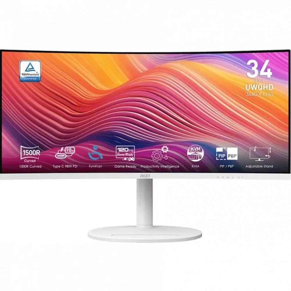 Монитор MSI Modern MD342CQPW 9S6-3PC59H-021 34 ", VA, Ultra-Wide QHD 3440x1440 (21:9), 120 Гц