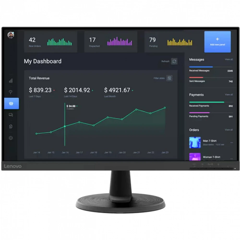 Монитор Lenovo ThinkVision C24-40 63DCKAT6UK 23.8 ", VA, Full HD 1920x1080 (16:9), 75 Гц