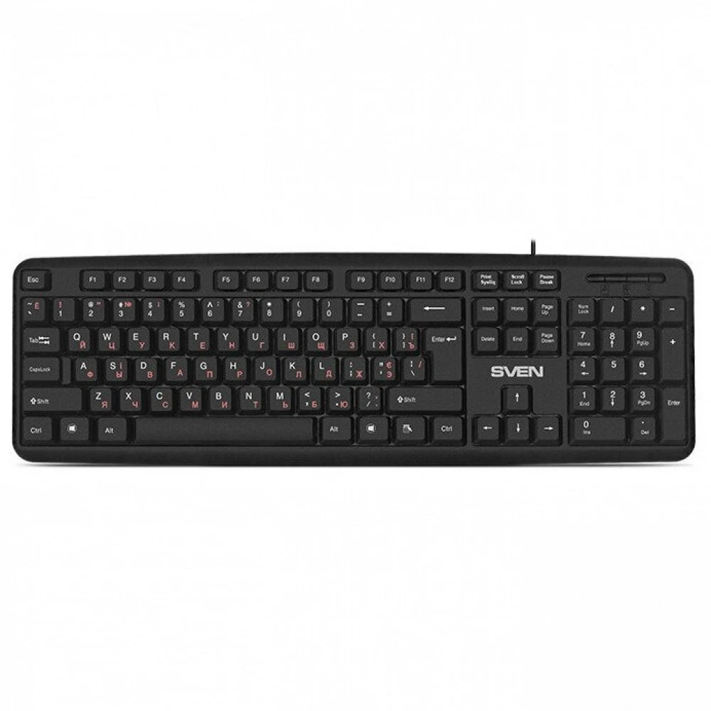 Клавиатура Sven KB-S230 чёрная (104кл, каб. 2м) SV-018399 Проводная, USB