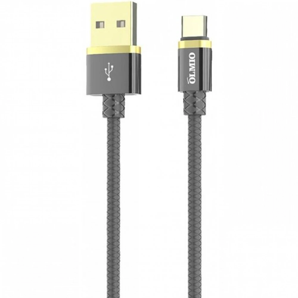 Кабель интерфейсный OLMIO Deluxe (1м) черный 38855 USB Type A - USB Type C