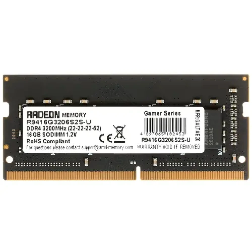 ОЗУ AMD Radeon R7 R9416G3206S2S-U SO-DIMM, DDR4, 16 Гб, 3200 МГц