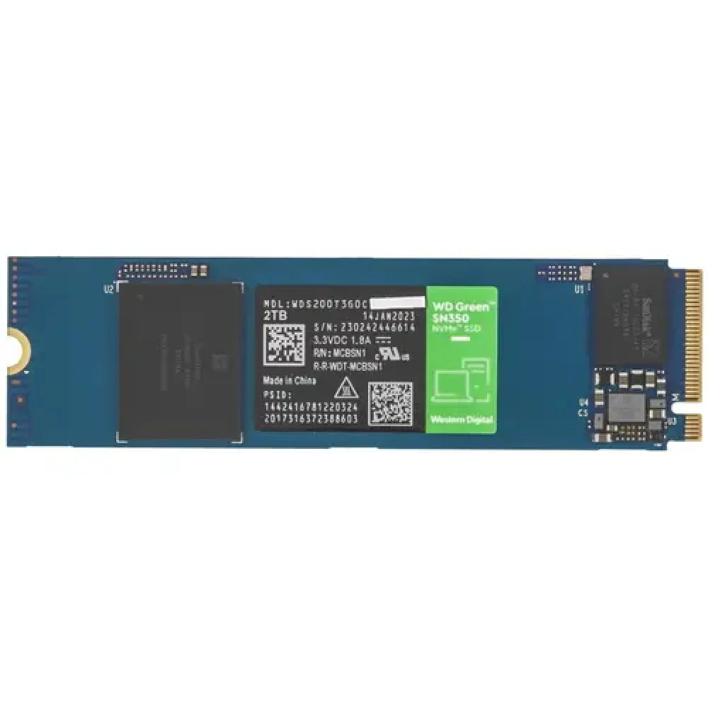 Жесткий диск Western Digital Green SN350 WDS200T3G0C SSD (твердотельные), 2 ТБ, M.2, PCIe