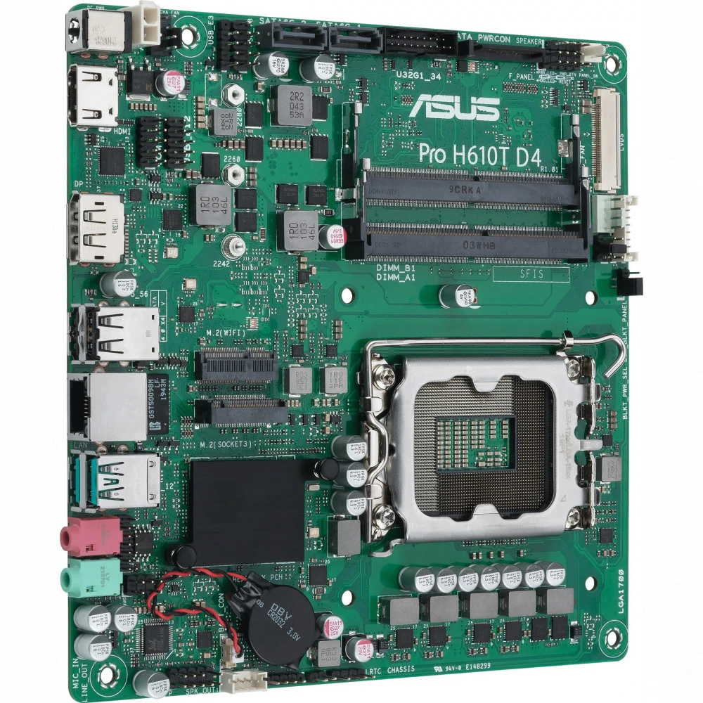 Материнская плата Asus PRO H610T D4-CSM Mini-ATX, LGA 1700