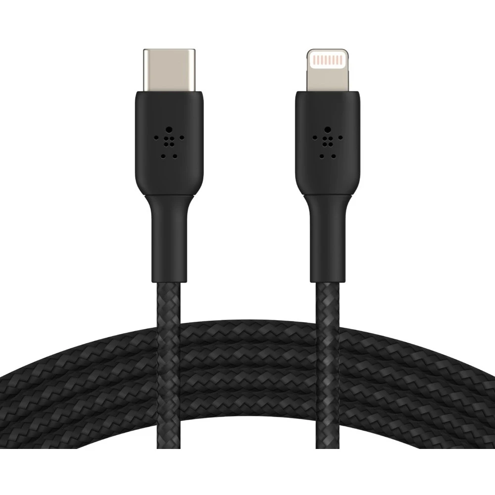 Кабель интерфейсный Belkin Lightning - USB-С BRAIDED (1m) CAA004BT1MBK USB Type C - Lightning (8pin)
