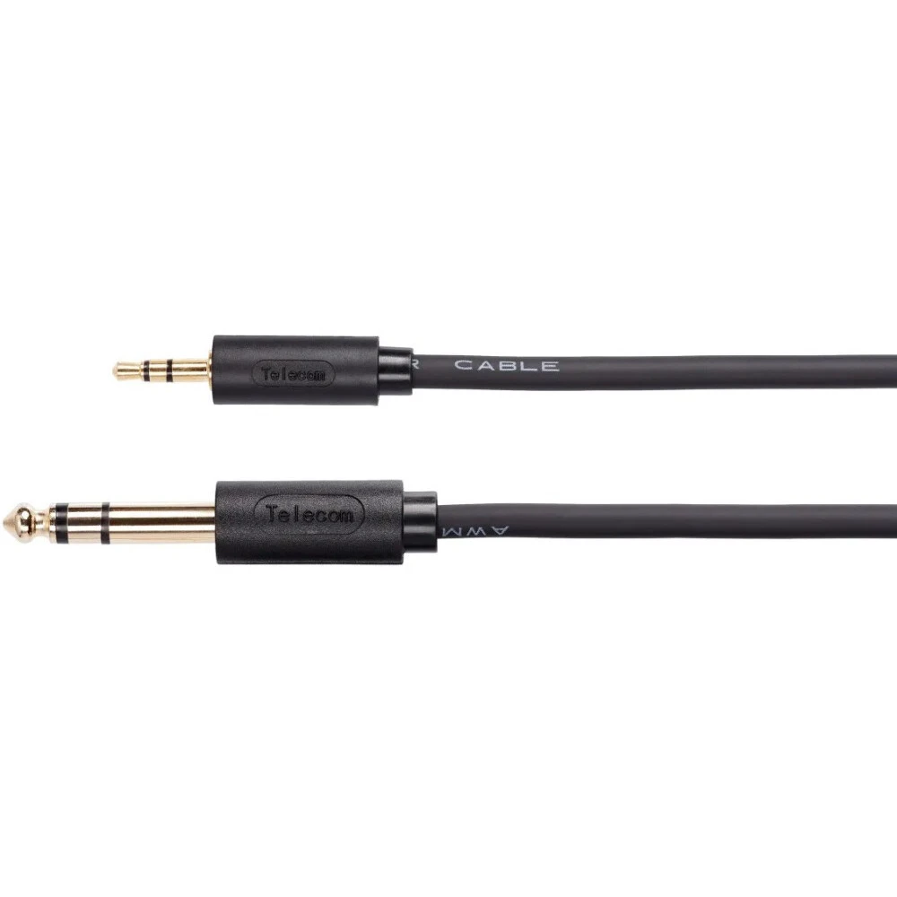 Кабель интерфейсный VCOM TAV6165-3M JACK 6.3 (input) - MINI JACK 3.5 (input)