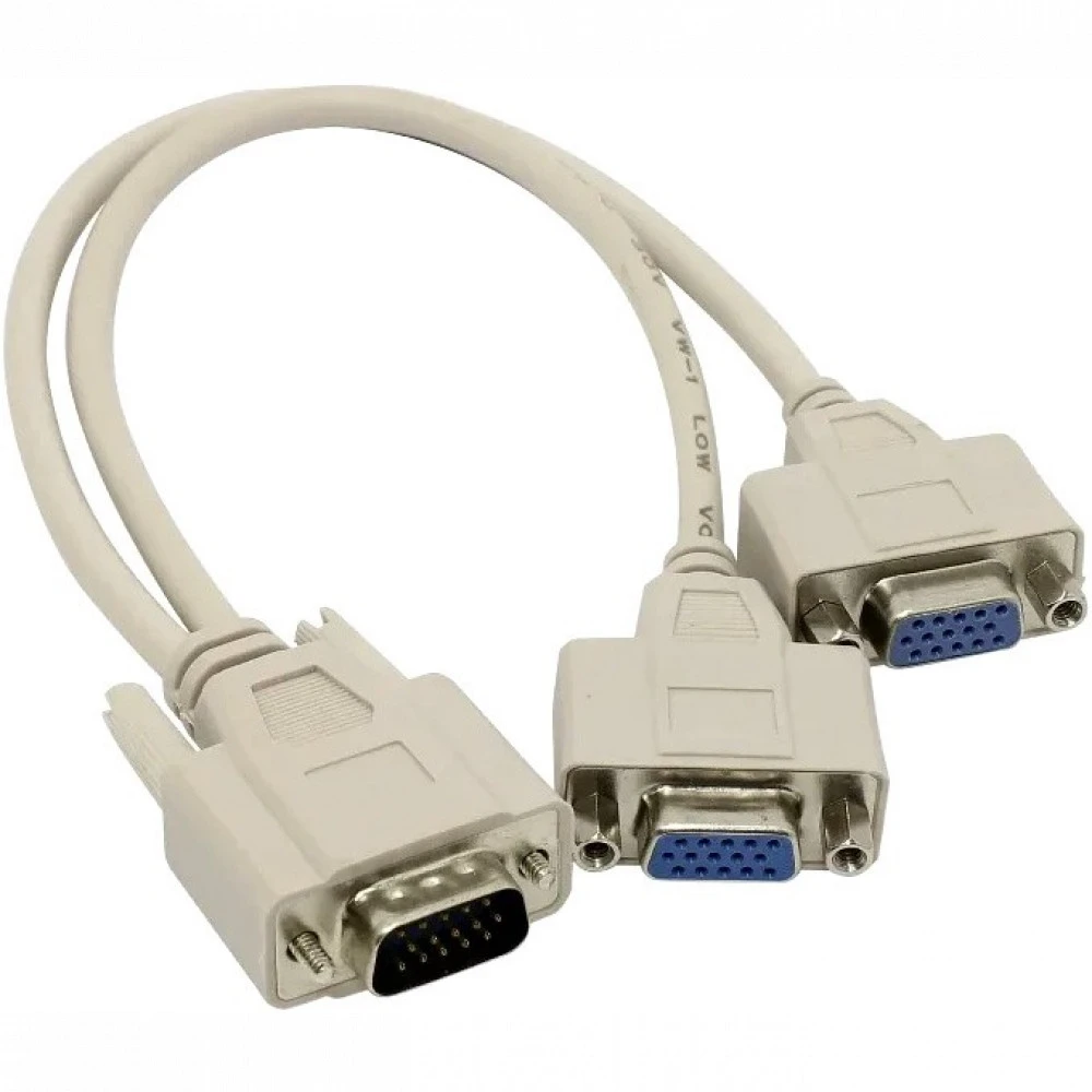 Кабель интерфейсный VCOM VVG6530-0.2M VGA (M) - 2 x VGA (F)