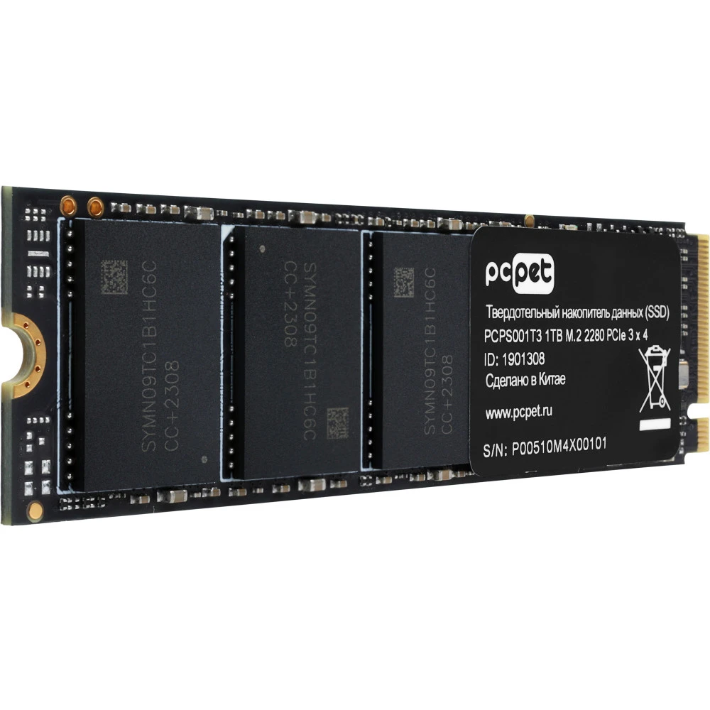 Жесткий диск PC Pet PCPS001T3 SSD (твердотельные), 1 ТБ, M.2, PCIe