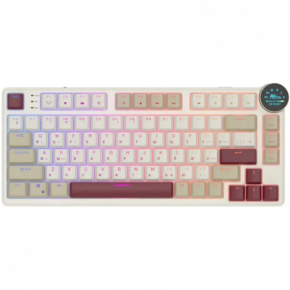 Клавиатура Royal Kludge N80 Rosy Clouds (Red Switch) 6977576550694 Беспроводная, Bluetooth