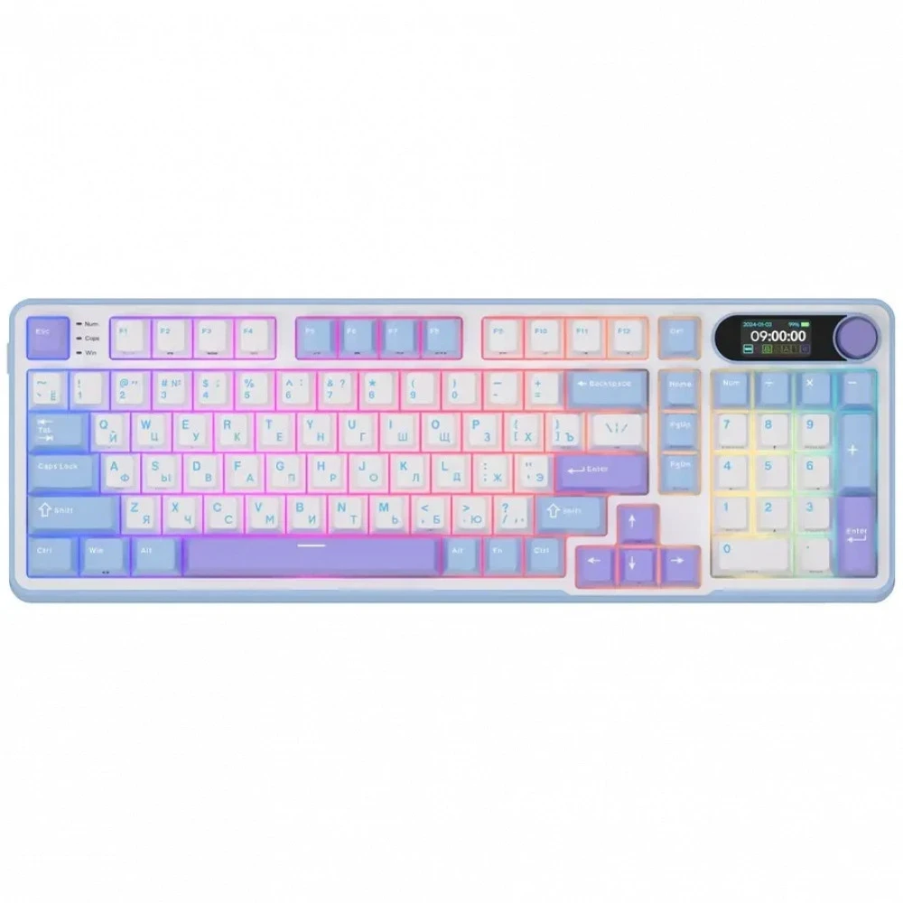 Клавиатура Royal Kludge RK-S98 Taro Milk (Brown Switch) 6977576550625 Беспроводная, Bluetooth