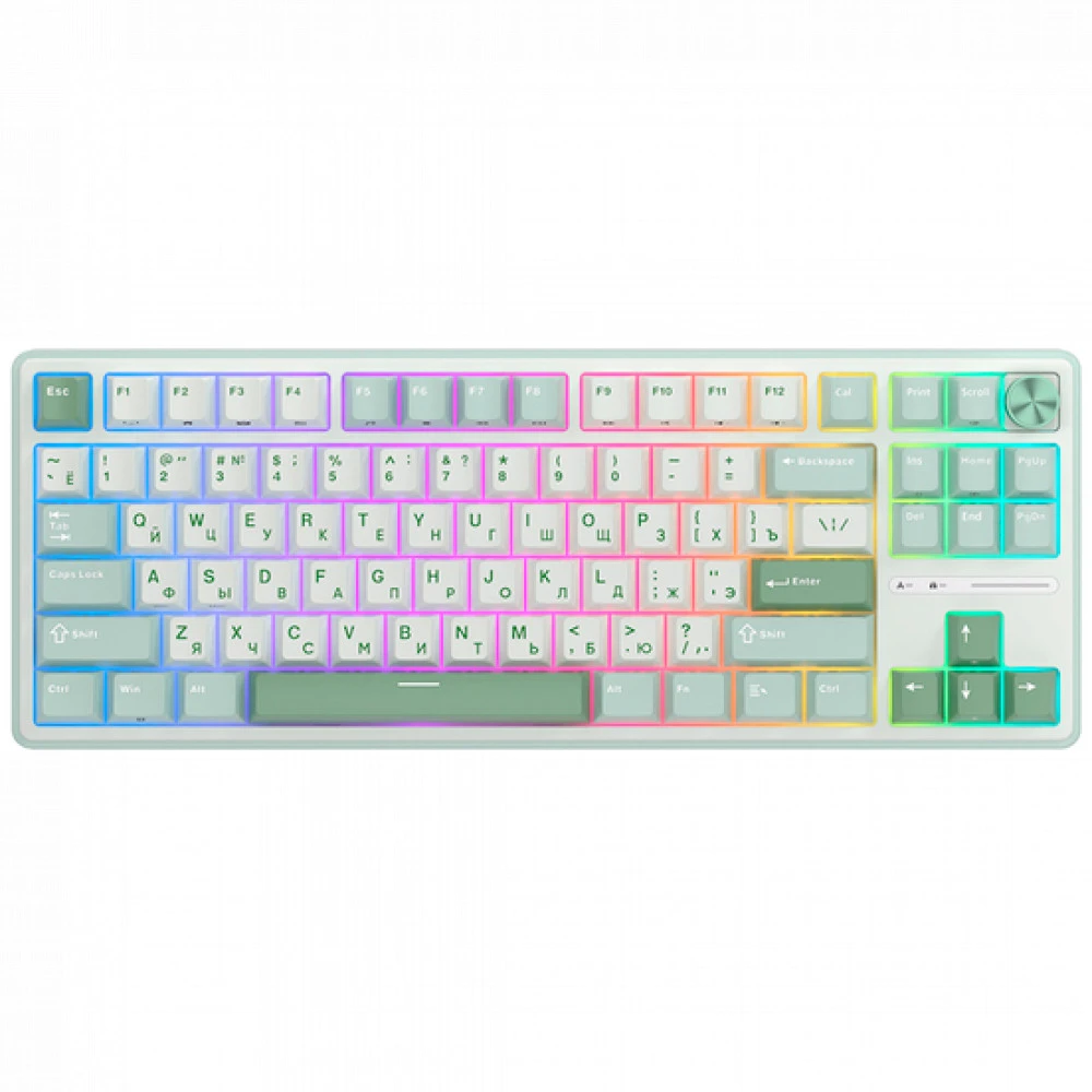 Клавиатура Royal Kludge R87 Pro Sky Cyan (Brown Switch) 6977576550717 Проводная, USB