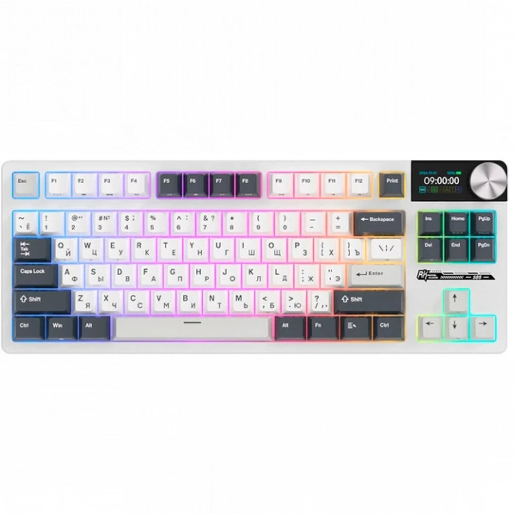 Клавиатура Royal Kludge S85 White Night (Beige Switch) 6977576550816 Беспроводная, Bluetooth