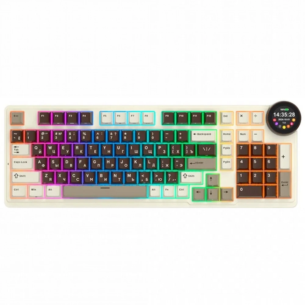 Клавиатура Royal Kludge N99 Mokko Grey (Violet Switch) 6935280828614 Беспроводная, Bluetooth