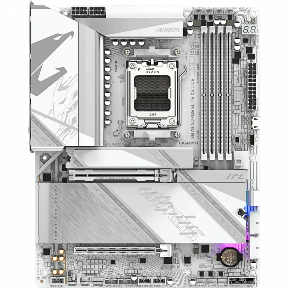 Материнская плата Gigabyte X870 A ELITE X ICE ATX, AMD AM5