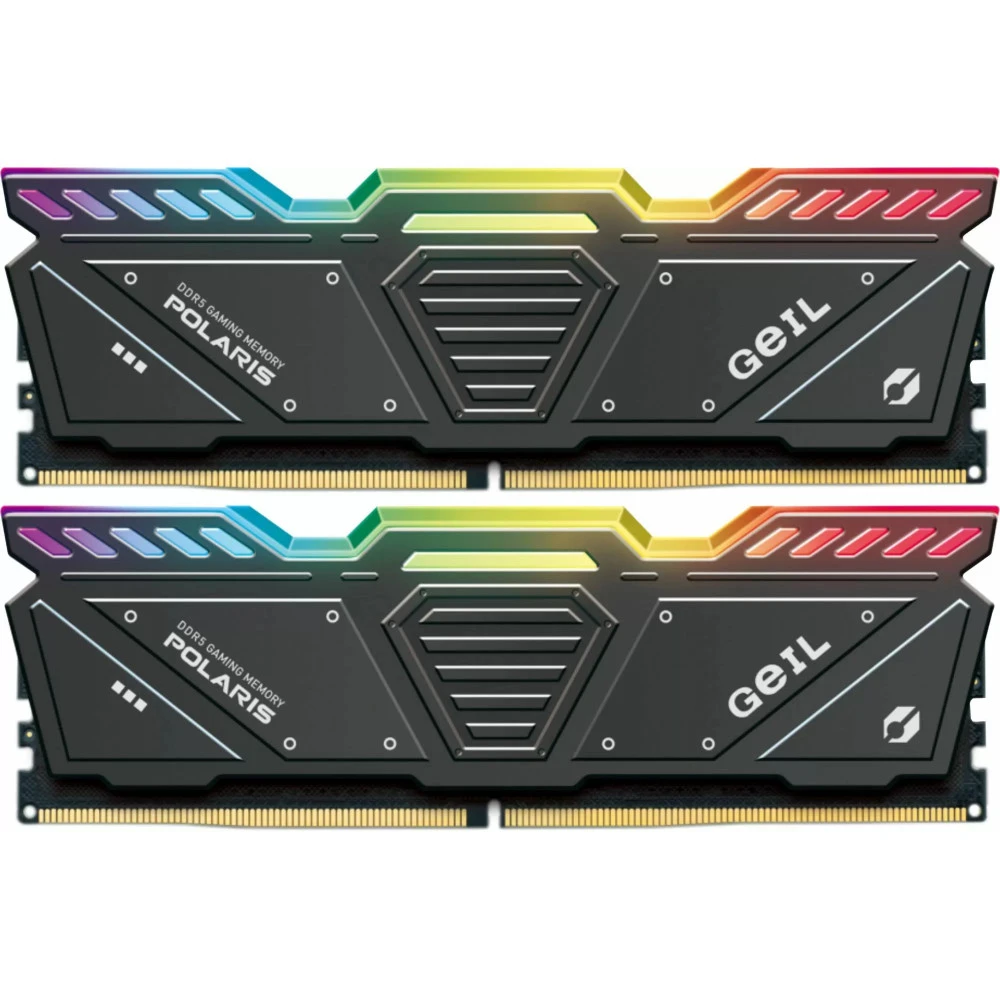ОЗУ Geil POLARIS RGB Titanium Gray GOSG532GB5600C38ADC DIMM, DDR5, 32 Гб (2 х 16 Гб), 5600 МГц