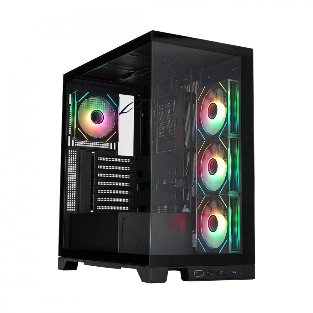 Корпус 1STPLAYER Mi8 Black Mi8-BK-3FC7R-1FC7 Mid-Tower