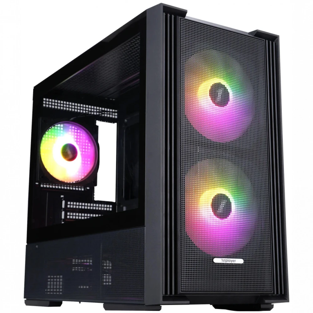 Корпус 1STPLAYER AU6 ARGB Black AU6-BK-2FA7-14-2FA7R-1FA7 Mini-Tower