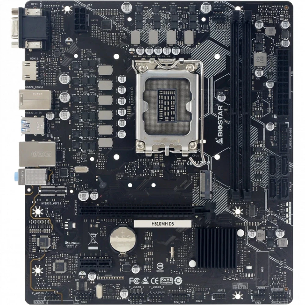 Материнская плата BIOSTAR H610MH D5 Micro-ATX, LGA 1700