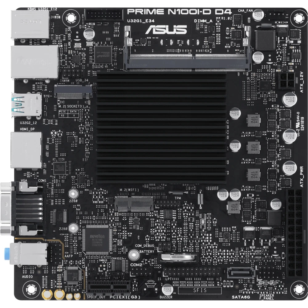 Материнская плата Asus PRIME N100I-D D4-CSM Mini-ITX, С интегрированным процессором