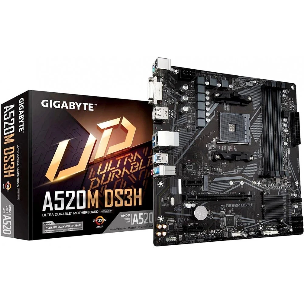 Материнская плата Gigabyte A520M DS3H AC Micro-ATX, AMD AM4