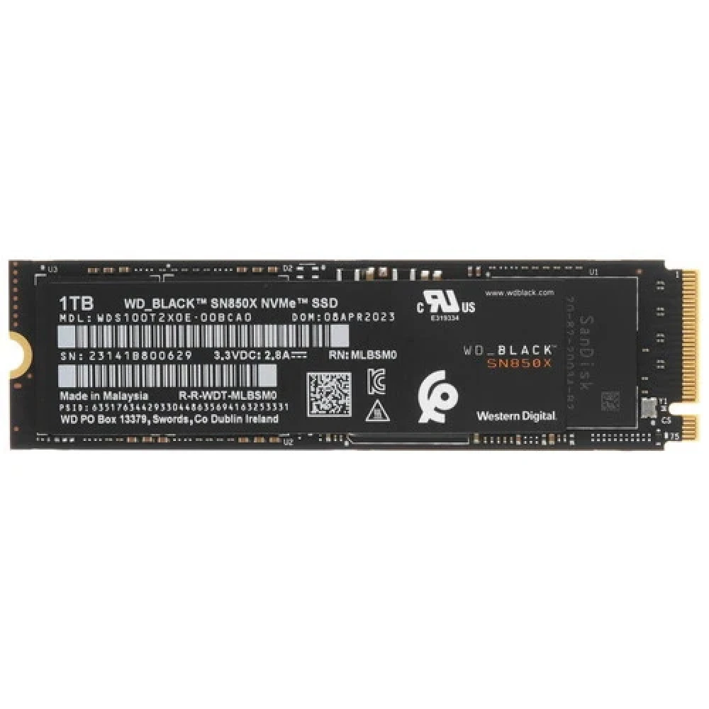 Жесткий диск Western Digital Black SN850X WDS100T2X0E-00BCA0 SSD (твердотельные), 1 ТБ, M.2, PCIe