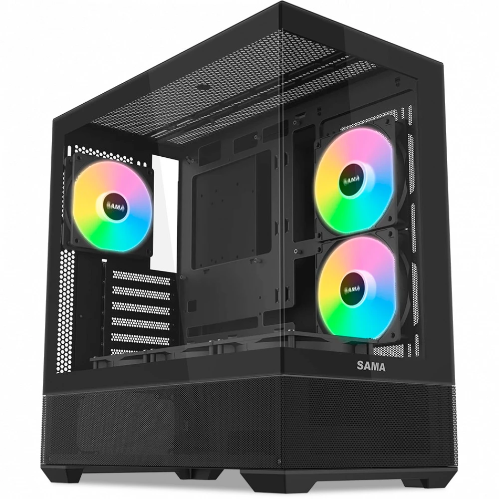 Корпус Sama V40 Black V40-BKADA6X1-GL Mid-Tower