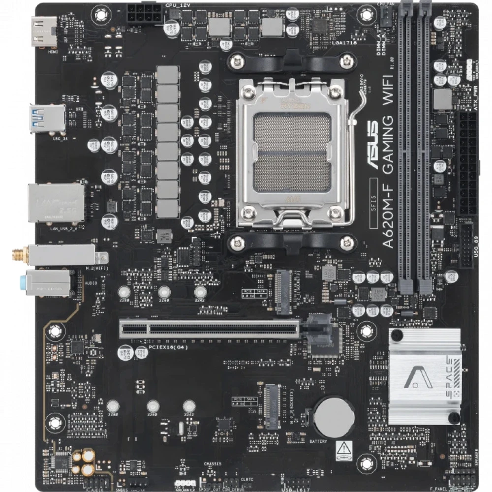 Материнская плата Asus A620M-F GAMING WIFI Micro-ATX, AMD AM5