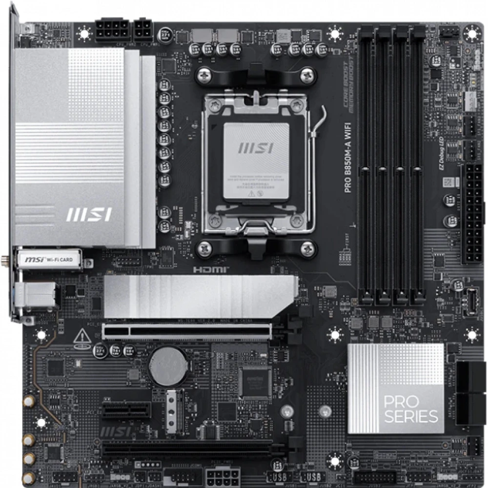 Материнская плата MSI PRO B850M-A WIFI Micro-ATX, AMD AM5